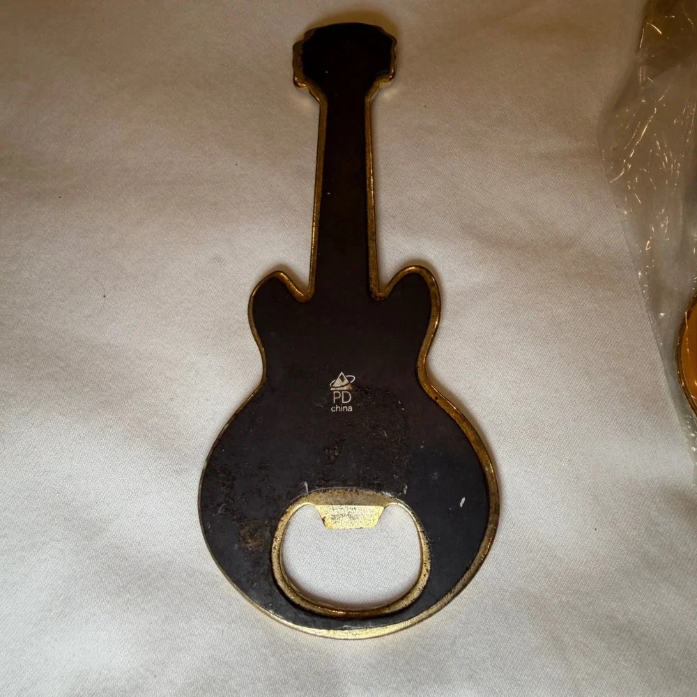 Hard Rock Hotel Las Vegas & Austin Guitar Bottle Opener Set Flame Music Souvenir